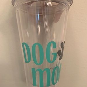 Dog mom tumblr cup with straw and lid